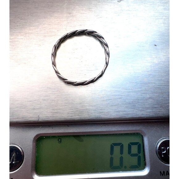 Estate Sterling Silver 925 Braided Rope Band Ring Size 9, Classic Stackable - Picture 7 of 8